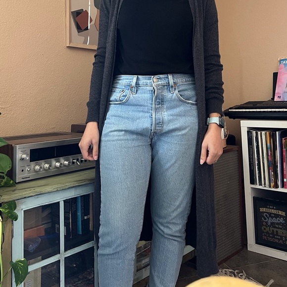 Long Gray Cardigan Medium - Picture 3 of 4